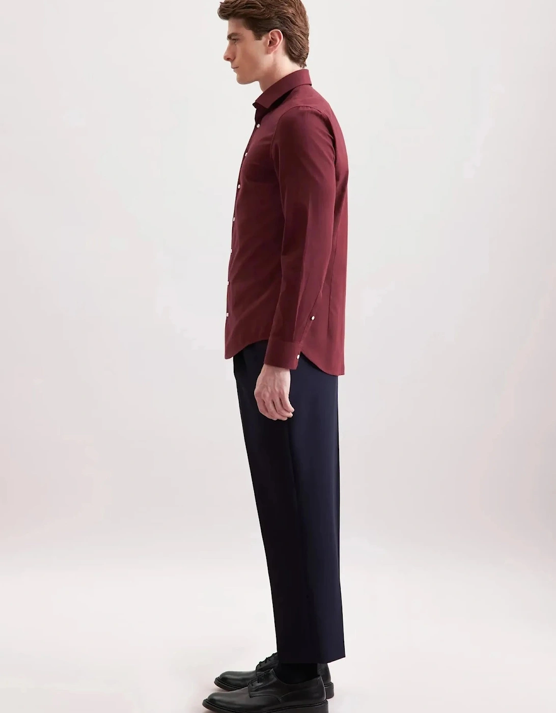 Slim Fit New Kent Flannel Shirt Burgundy