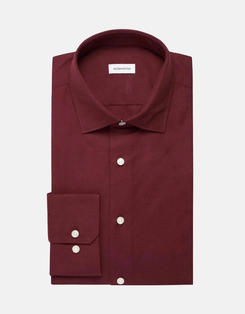 Slim Fit New Kent Flannel Shirt Burgundy