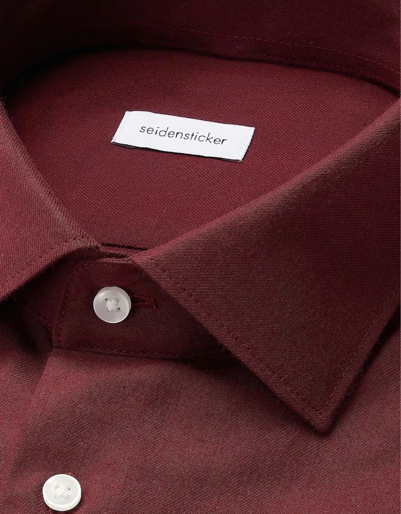 Slim Fit New Kent Flannel Shirt Burgundy