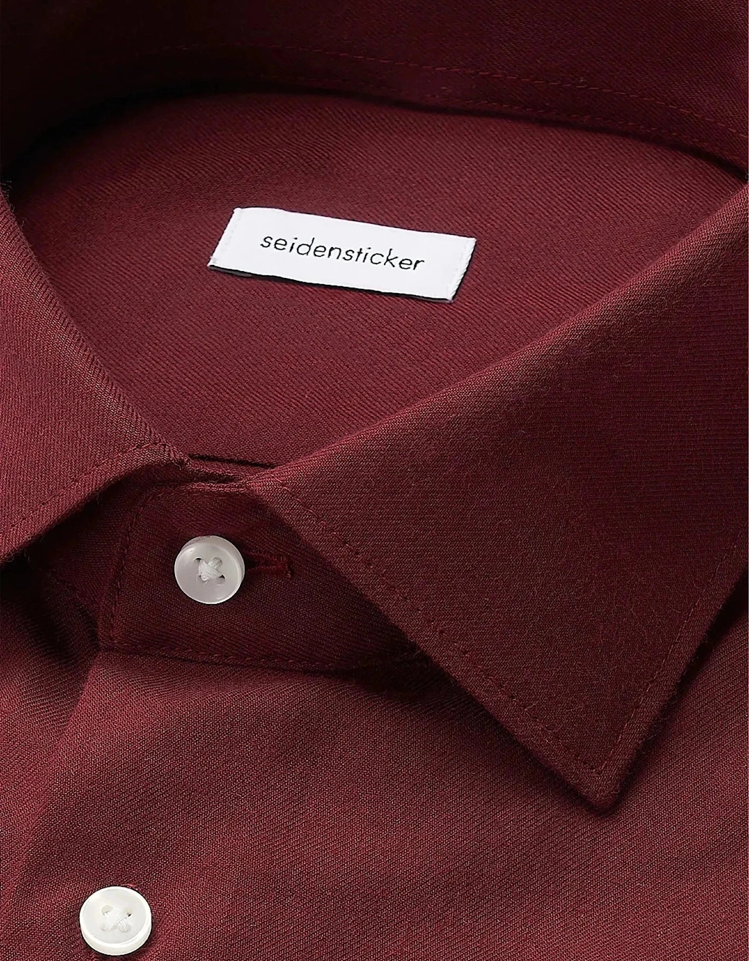 Slim Fit New Kent Flannel Shirt Burgundy