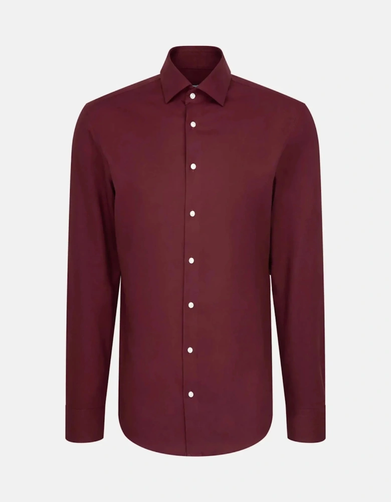 Slim Fit New Kent Flannel Shirt Burgundy