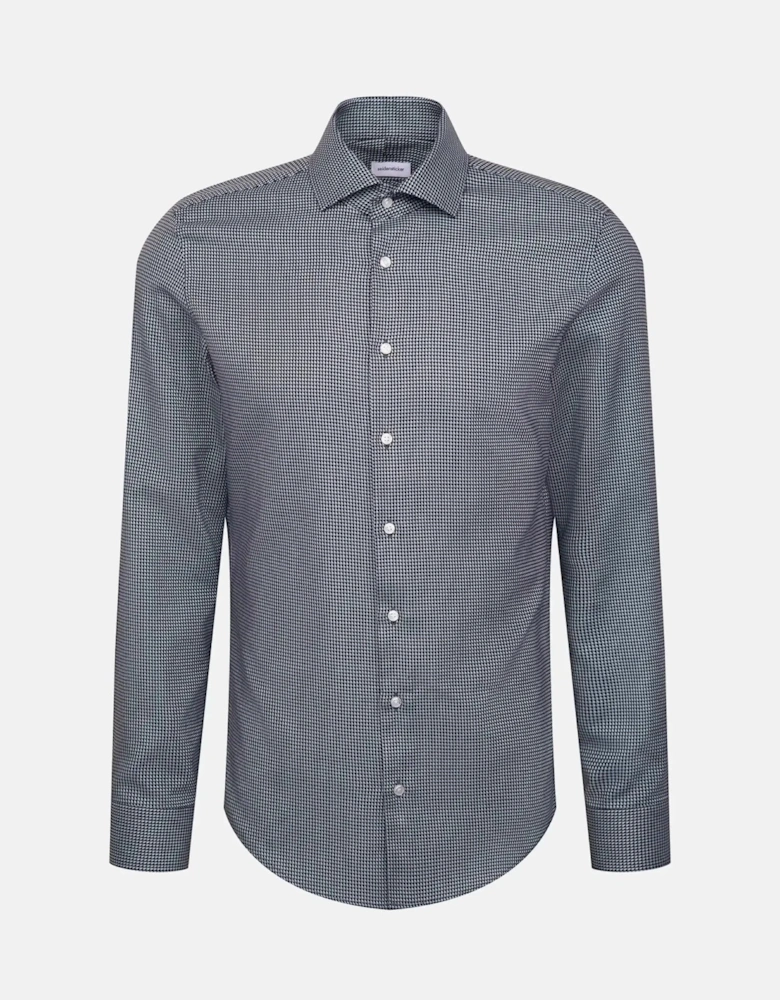 Slim Fit No Iron Spread Kent Pepita Business Shirt Dark Blue
