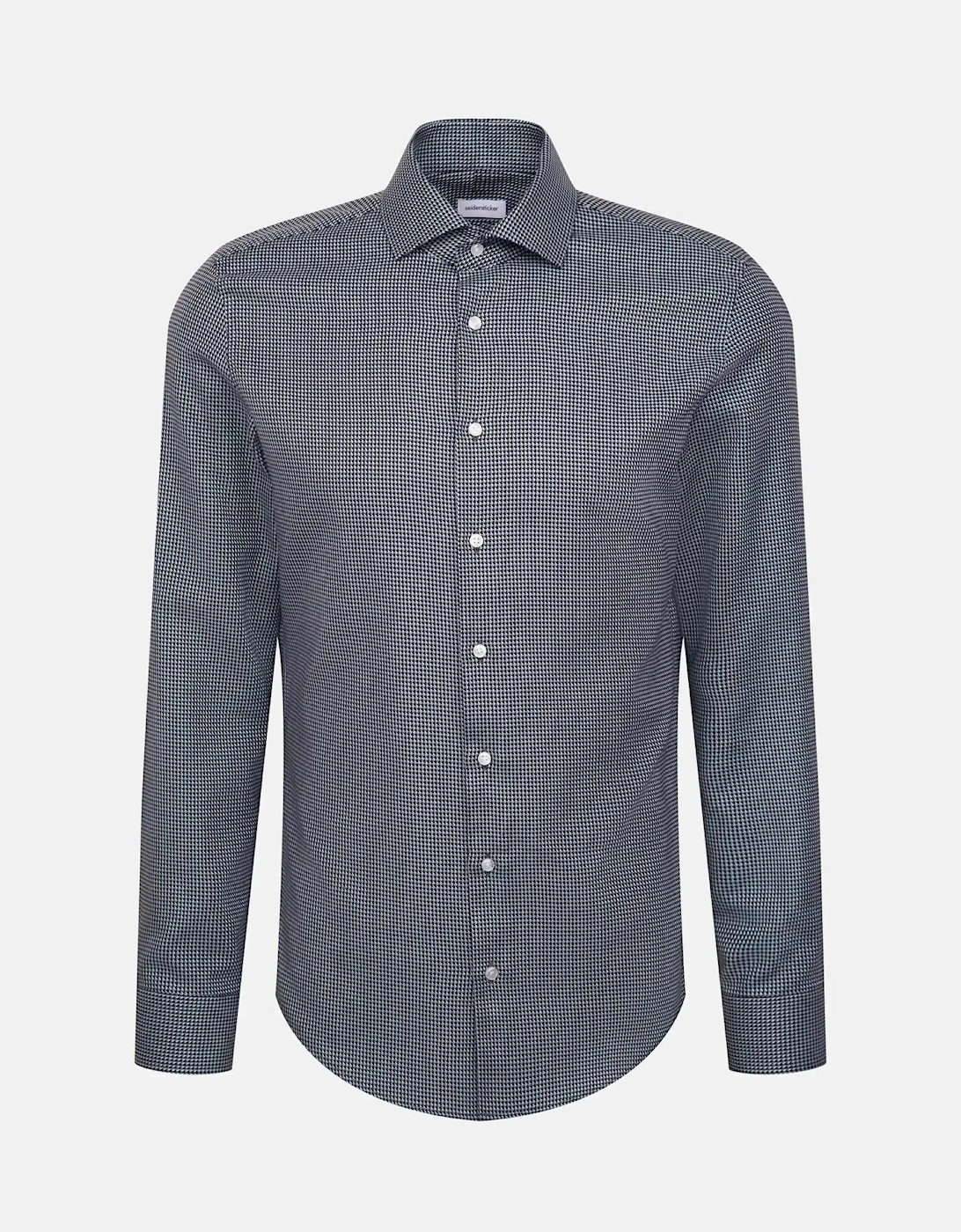 Slim Fit No Iron Spread Kent Pepita Business Shirt Dark Blue