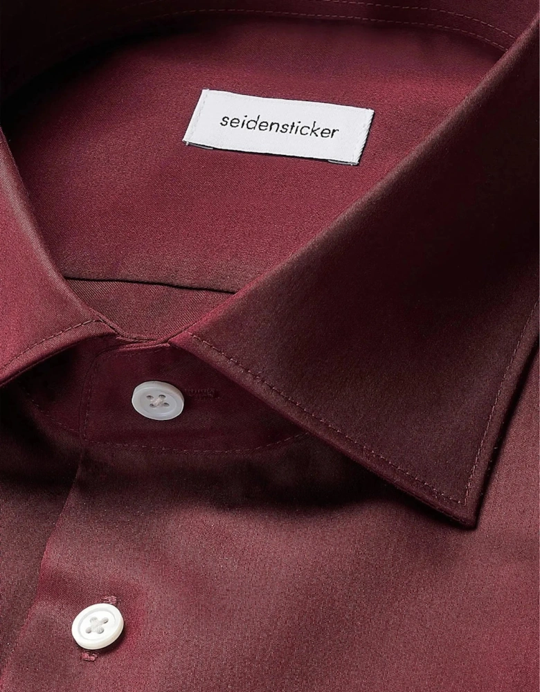 Shaped Fit Easy Iron New Kent Business Shirt Burgundy