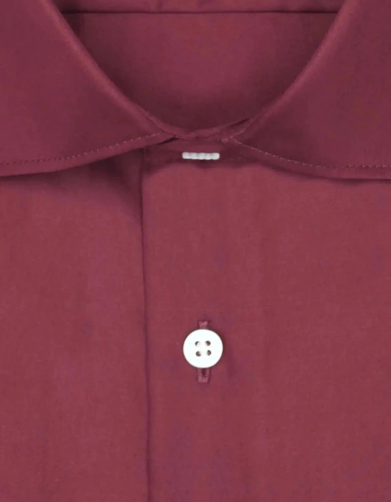 Shaped Fit Easy Iron New Kent Business Shirt Burgundy