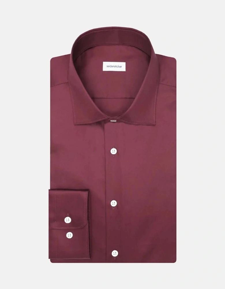 Shaped Fit Easy Iron New Kent Business Shirt Burgundy