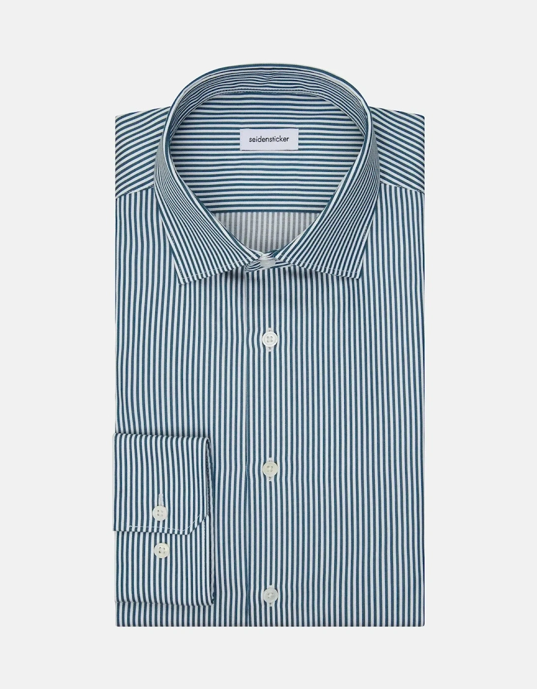 Slim Fit Easy Iron New Kent Striped Business Shirt Dark Teal