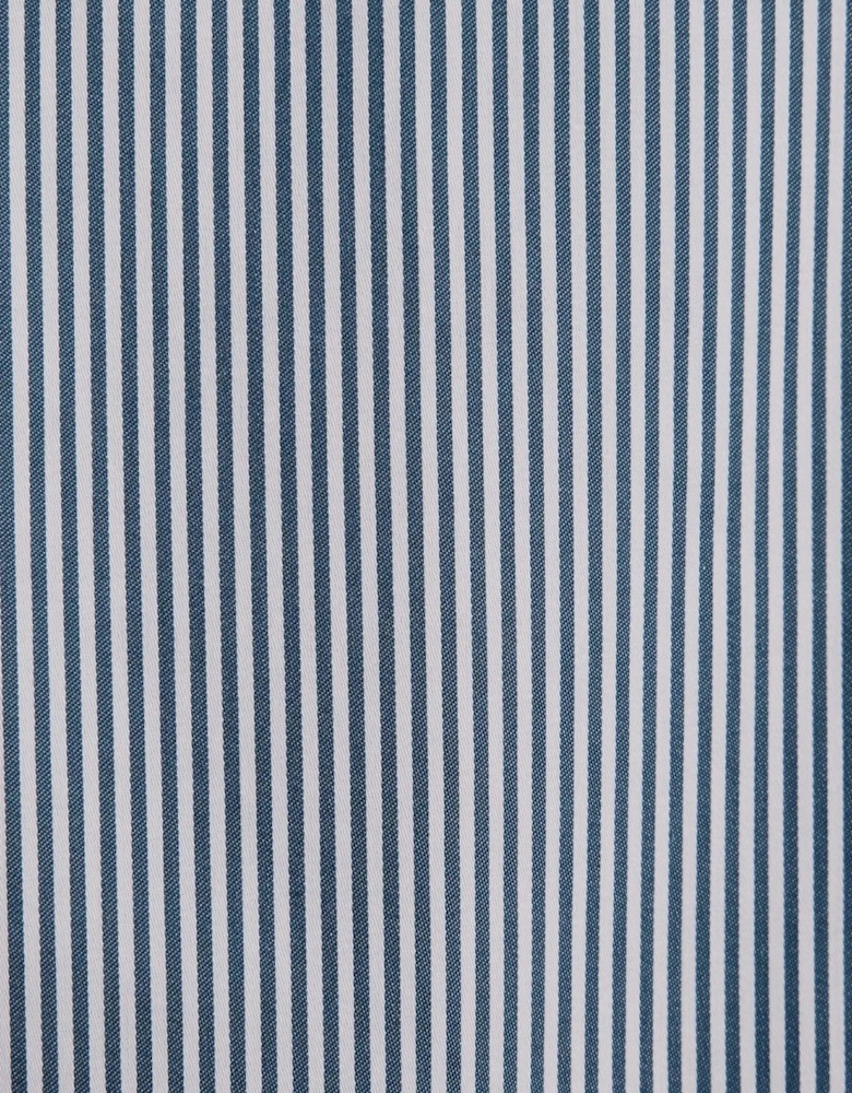 Slim Fit Easy Iron New Kent Striped Business Shirt Dark Teal