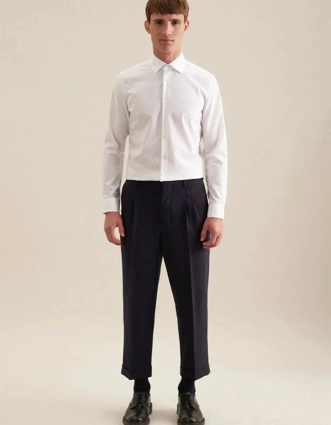 Slim Fit No Iron Kent Collar Business Shirt White