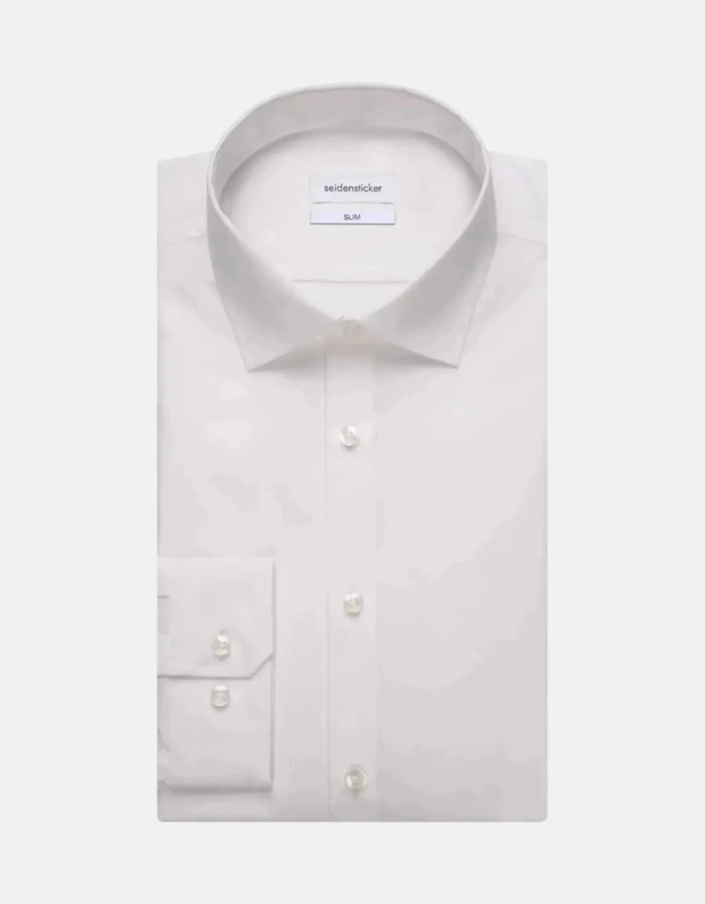 Slim Fit No Iron Kent Collar Business Shirt White
