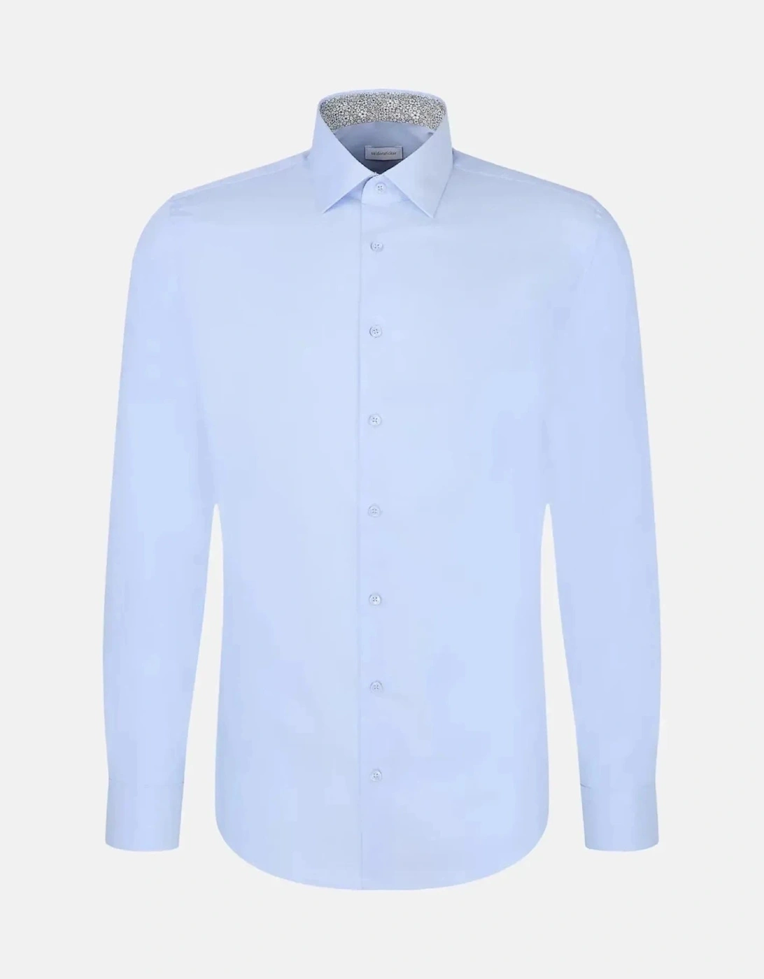 Slim Fit Easy Iron Business Kent Contrast Patch Business Shirt Light Blue