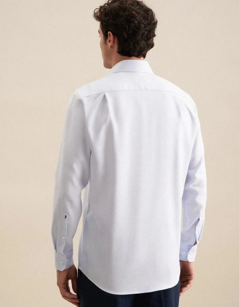 Regular Fit No Iron Spread Kent Structured Business Shirt Light Blue
