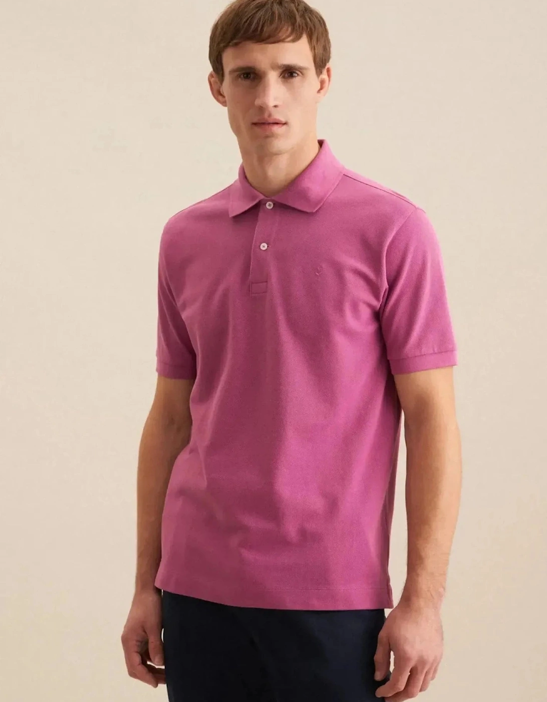 Regular Fit Pique Polo Shirt Dark Pink