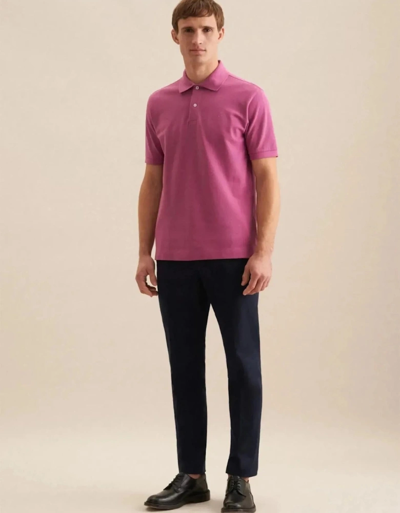 Regular Fit Pique Polo Shirt Dark Pink