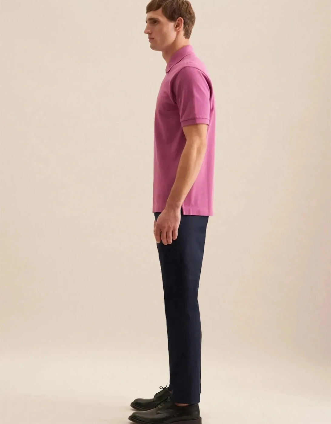 Regular Fit Pique Polo Shirt Dark Pink