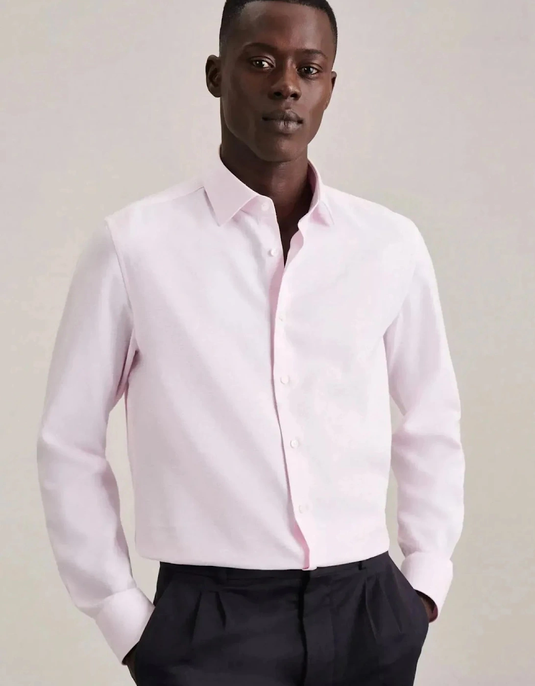 Shaped Fit No Iron New Kent Structured Business Shirt Pink, 8 of 7