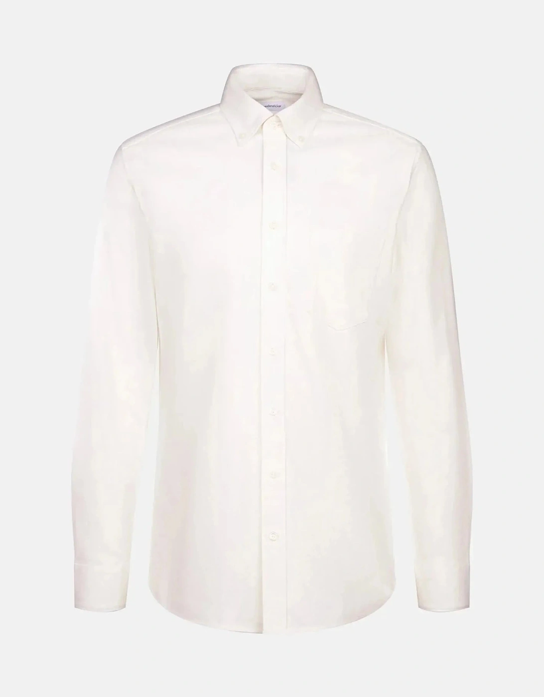 Slim Fit Button Down Flannel Shirt Ecru