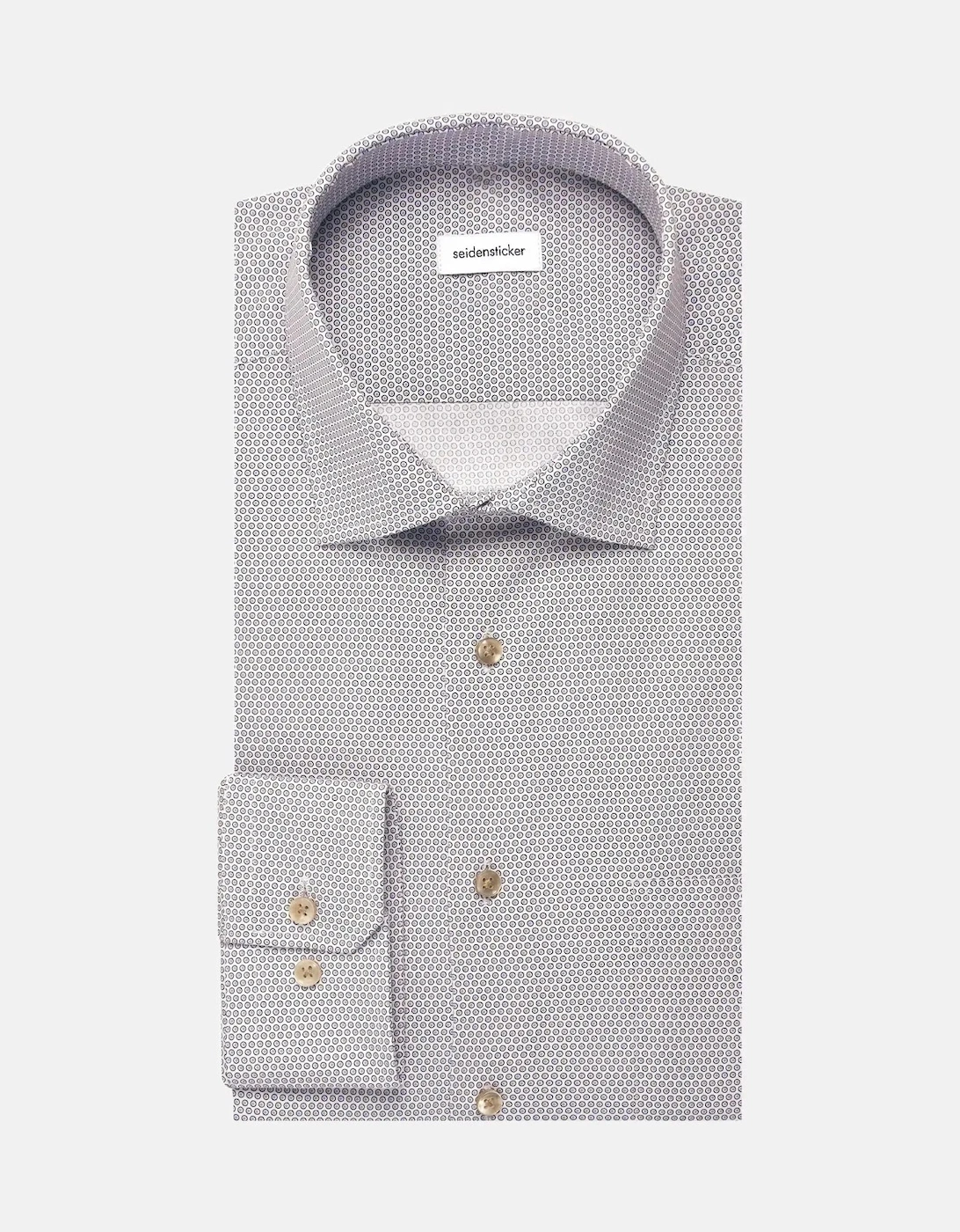 Regular Fit Business Kent Print Pattern Business Shirt Beige