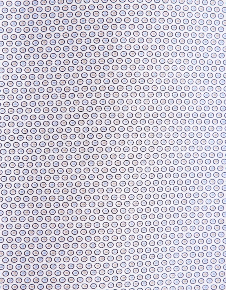 Regular Fit Business Kent Print Pattern Business Shirt Beige
