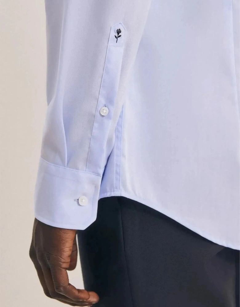 Shaped Fit No Iron Kent Collar Business Shirt Light Blue