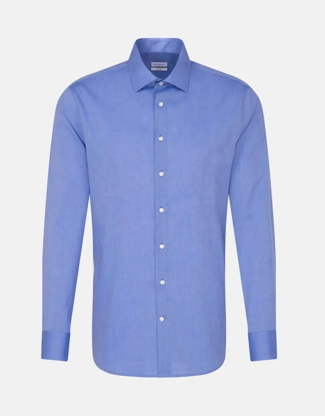 Shaped Fit No Iron Kent Collar Business Shirt Mid Blue