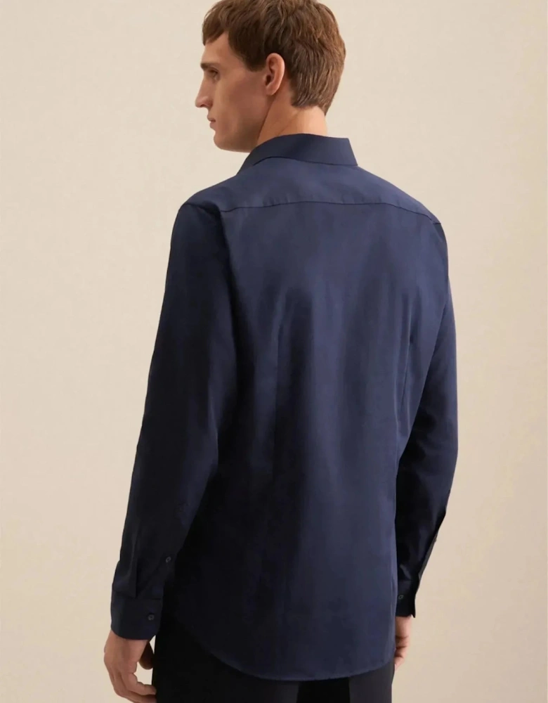 Shaped Fit Easy Iron New Kent Business Shirt Dark Blue