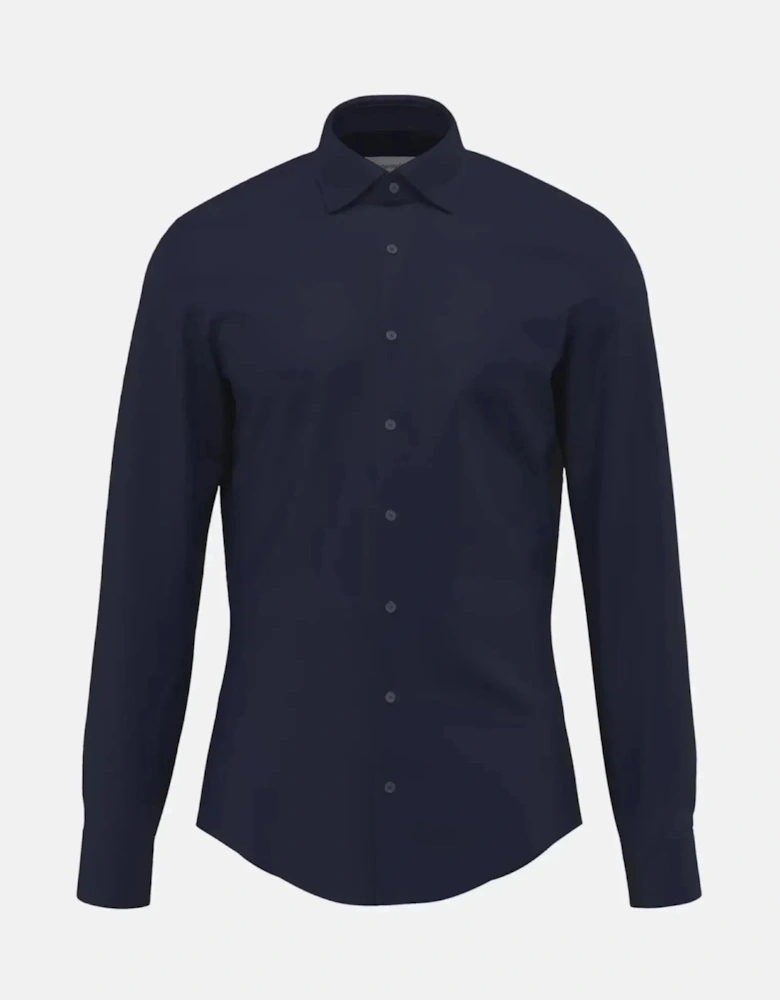 Shaped Fit Easy Iron New Kent Business Shirt Dark Blue
