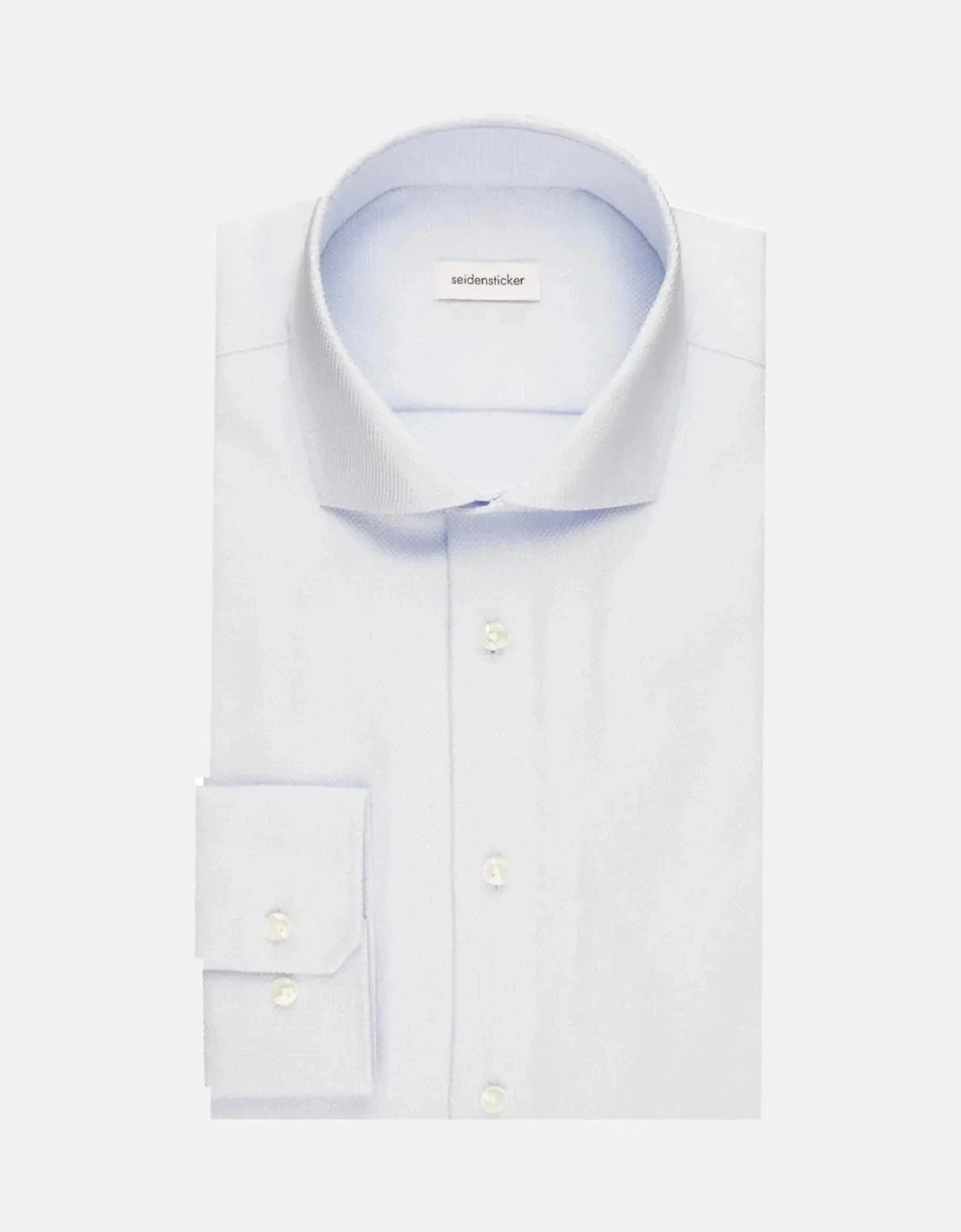 Shaped Fit No Iron Spread Kent Structured Business Shirt Light Blue