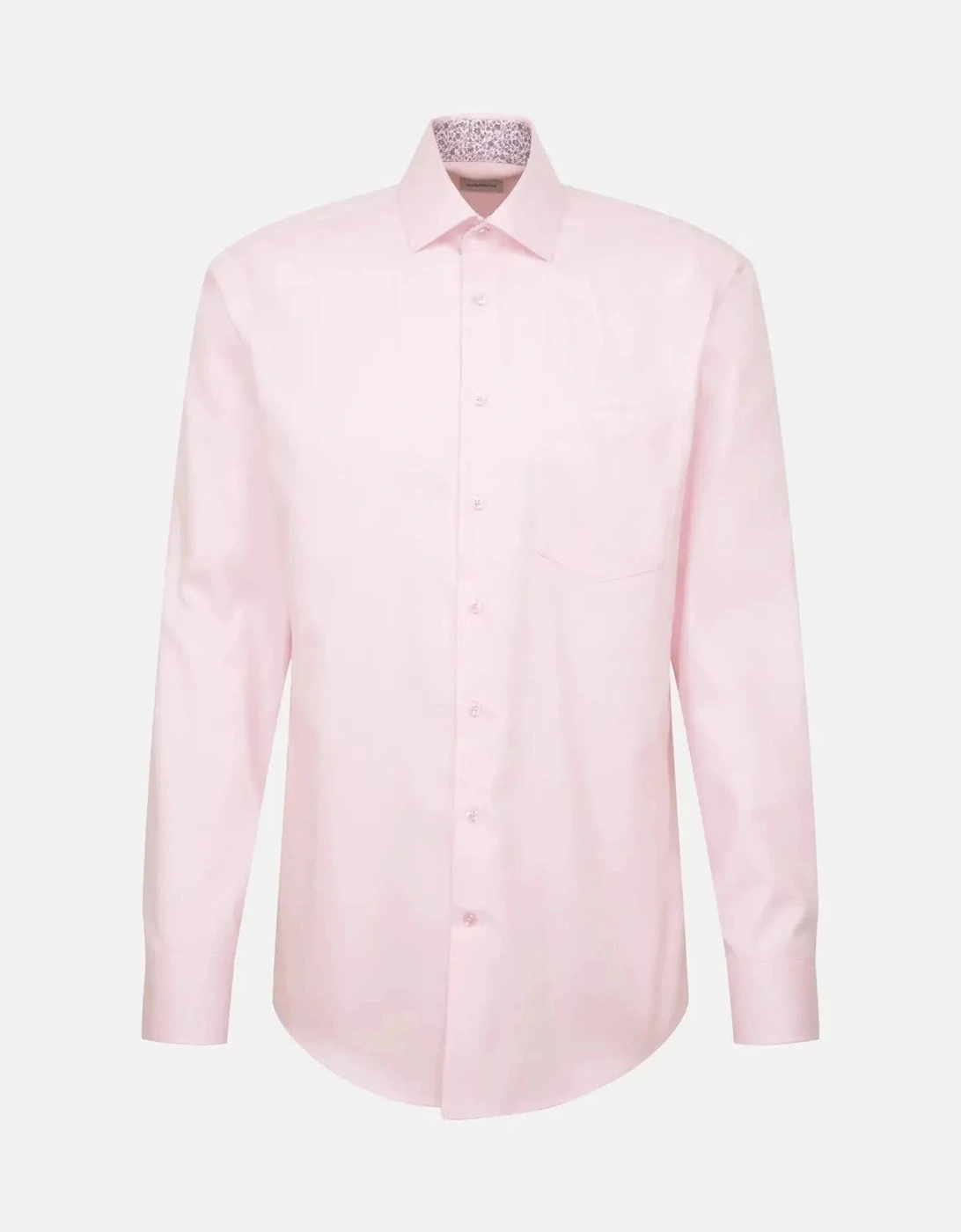 Regular Fit No Iron Business Kent Contrast Patch Business Shirt Pink