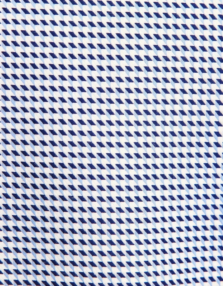 Slim Fit No Iron Spread Kent Pepita Business Shirt Mid Blue