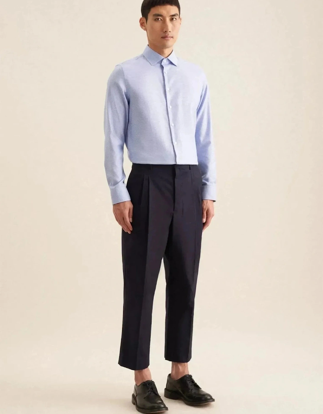 Slim Fit No Iron New Kent Structured Business Shirt Light Blue