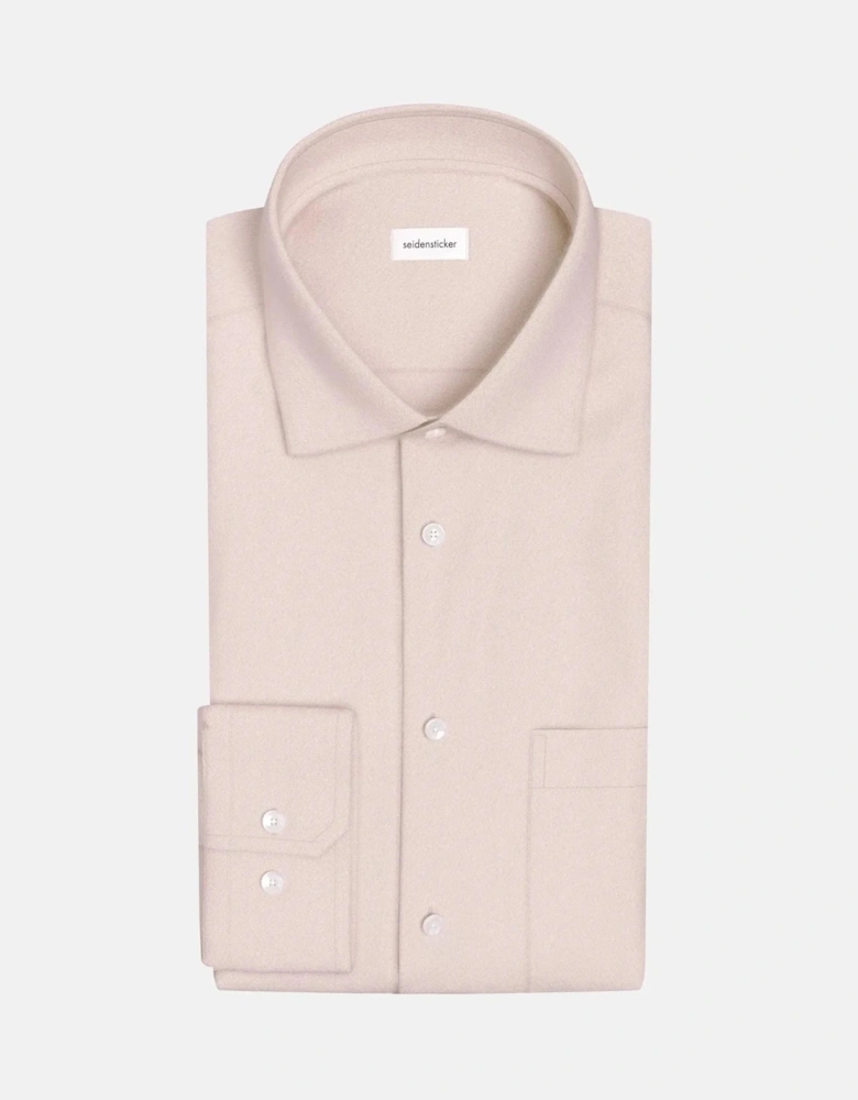 Slim Fit New Kent Flannel Shirt Beige