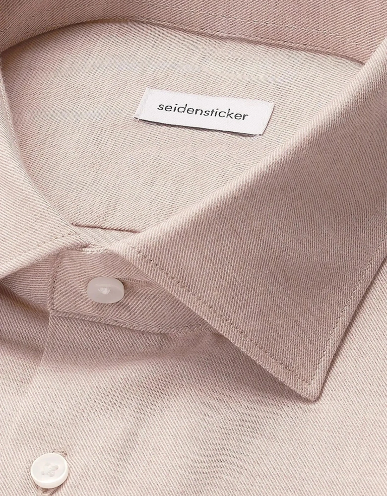 Slim Fit New Kent Flannel Shirt Beige