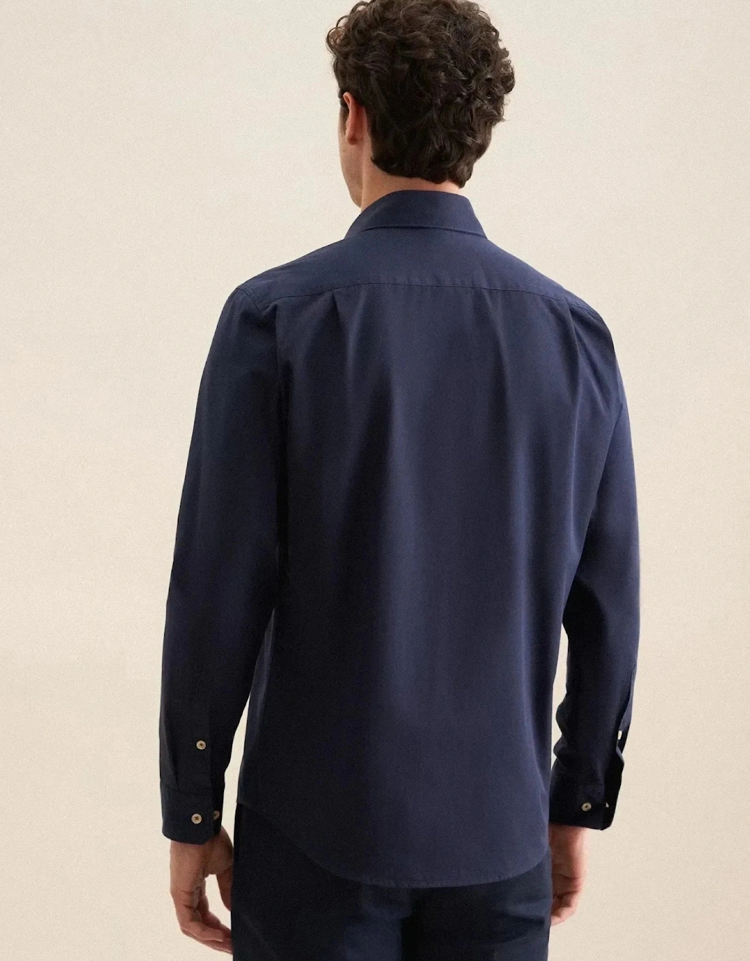 Regular Fit Spread Kent Casual Shirt Dark Blue