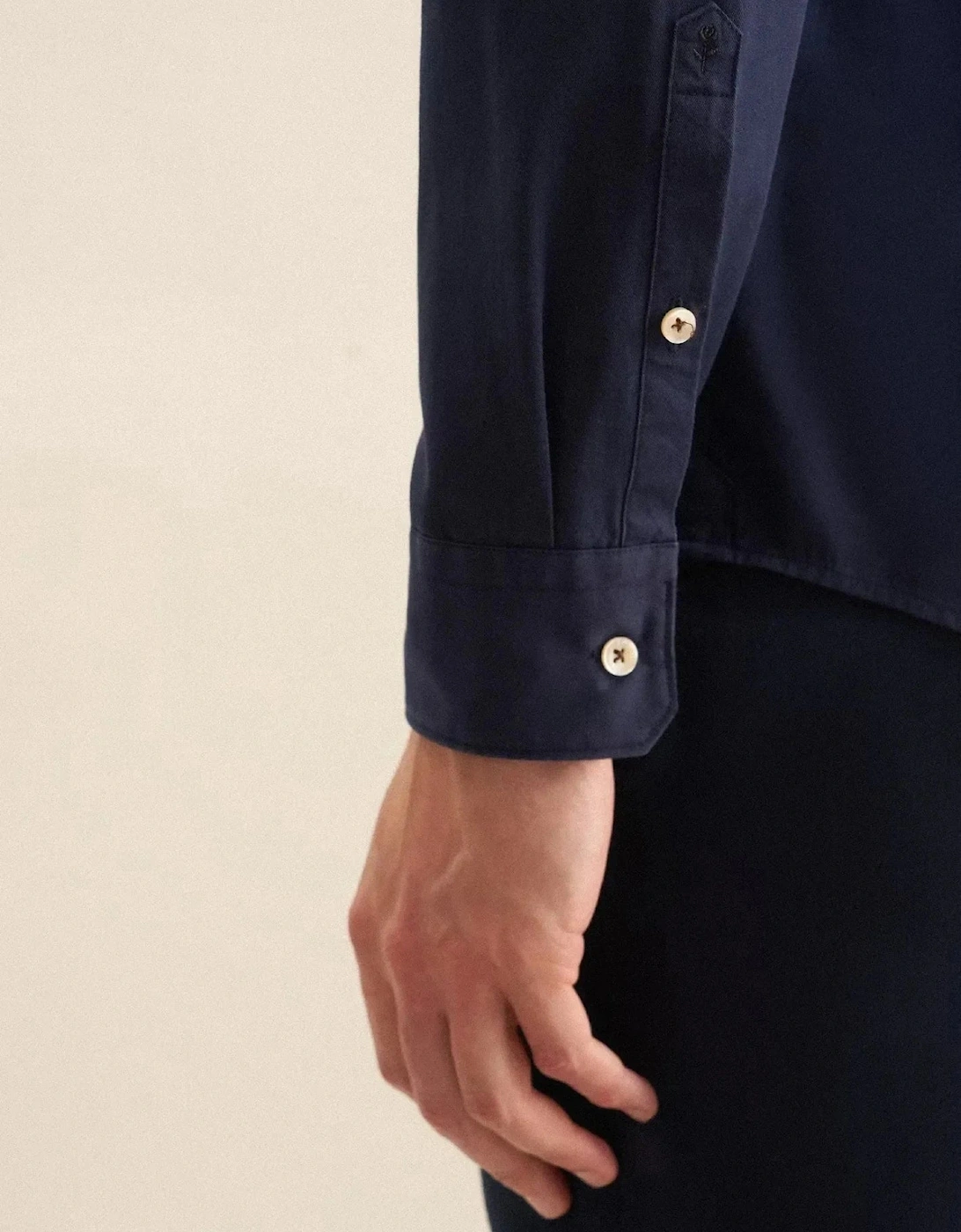 Regular Fit Spread Kent Casual Shirt Dark Blue