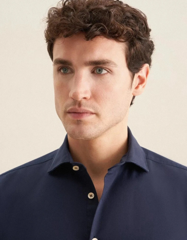 Regular Fit Spread Kent Casual Shirt Dark Blue