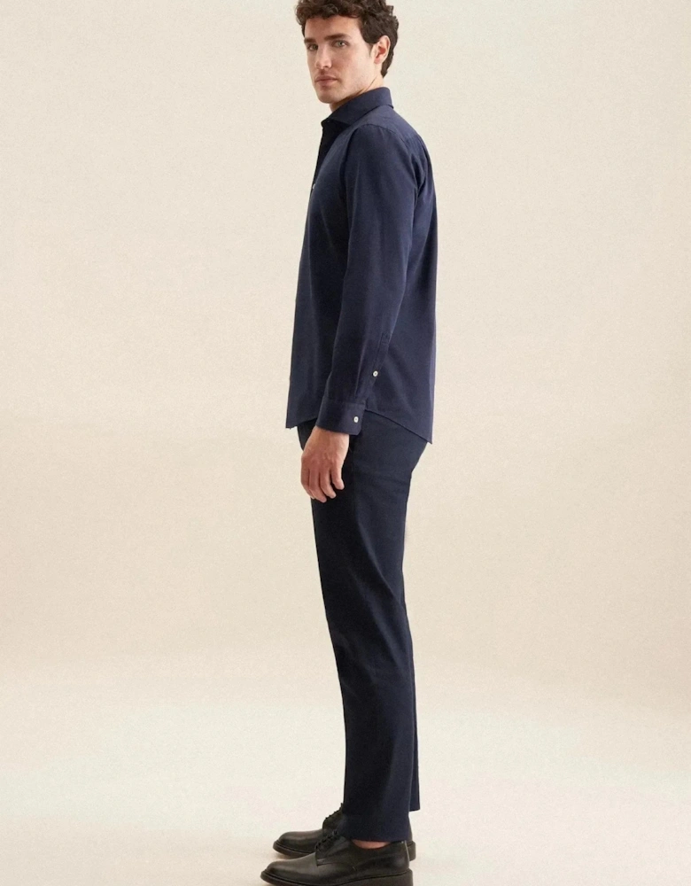 Regular Fit Spread Kent Casual Shirt Dark Blue