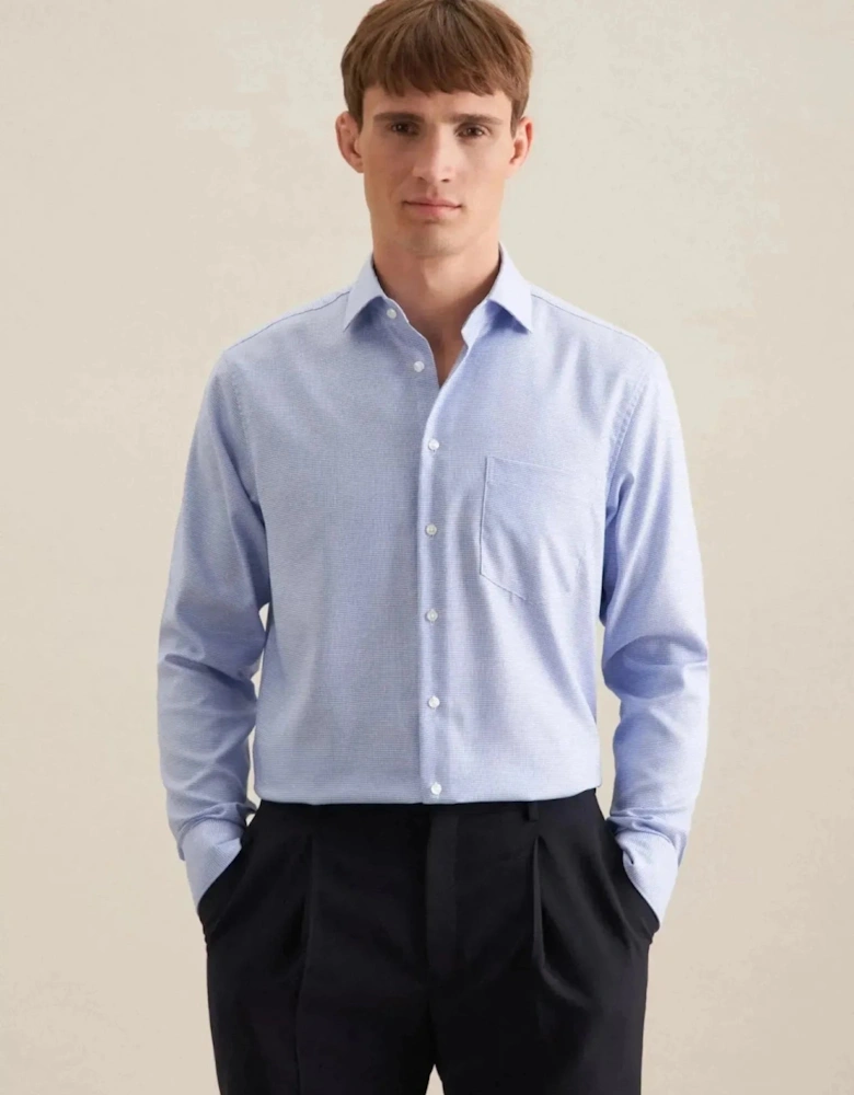 Regular Fit No Iron New Kent Structured Business Shirt Light Blue