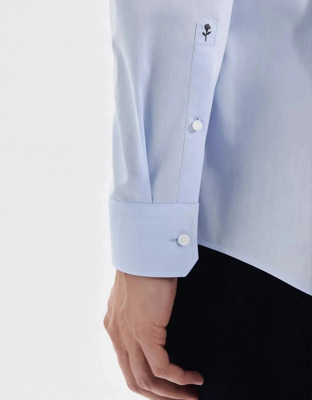 Regular Fit No Iron Kent Collar Business Shirt Light Blue
