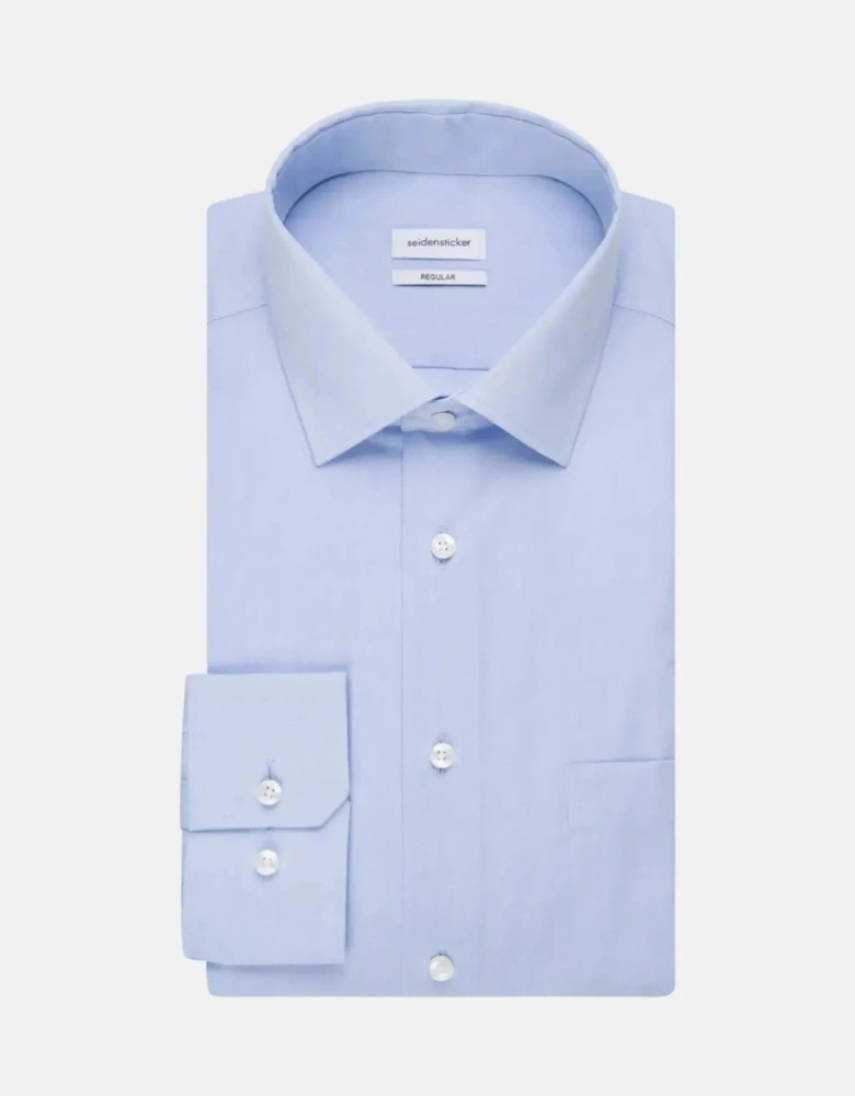 Regular Fit No Iron Kent Collar Business Shirt Light Blue
