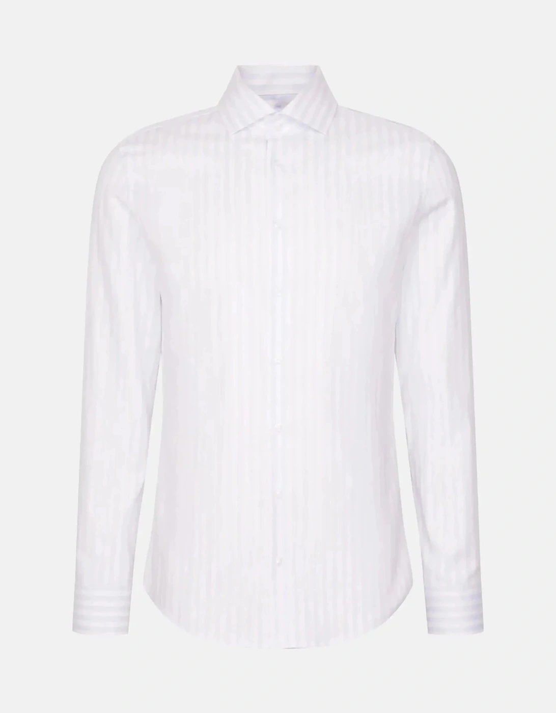 Regular Fit No Iron Spread Kent Structured Stripe Business Shirt Light Blue