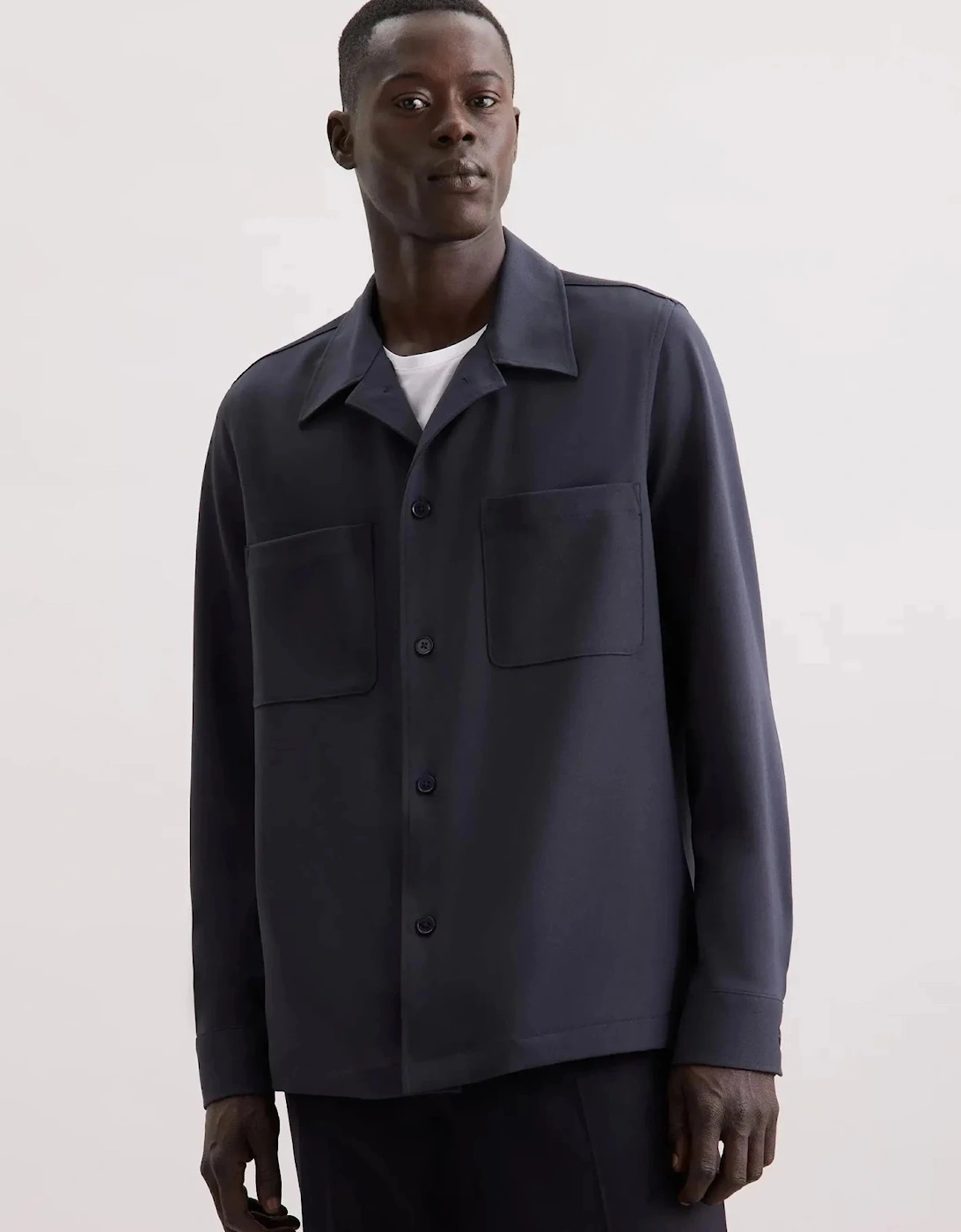 Regular Fit Wool Mix Casual Lapel Overshirt Grey, 9 of 8