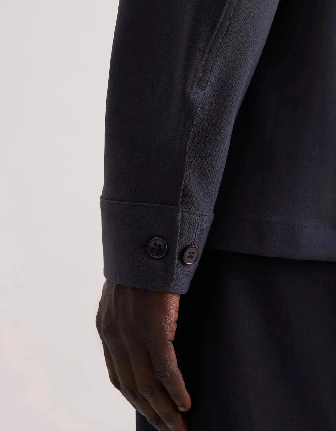 Regular Fit Wool Mix Casual Lapel Overshirt Grey
