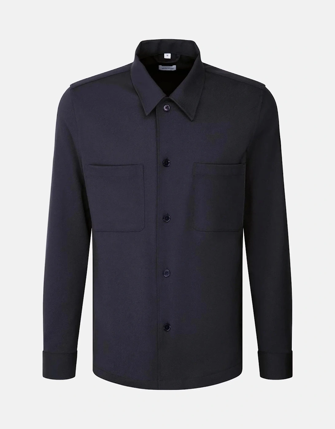 Regular Fit Wool Mix Casual Lapel Overshirt Grey