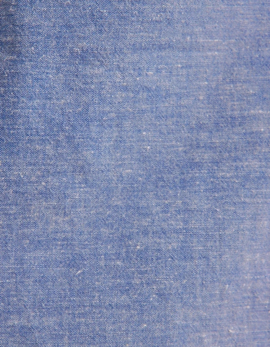Slim Fit Button Down Linen Blend Chambray Shirt Mid Blue