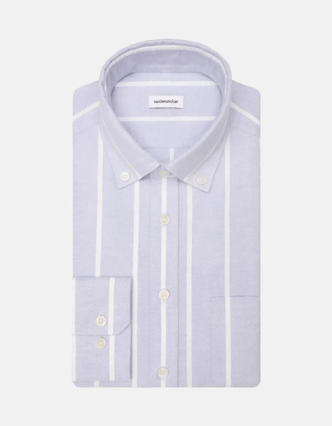 Regular Fit Button Down Striped Oxford Shirt Light Blue