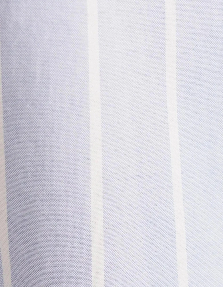 Regular Fit Button Down Striped Oxford Shirt Light Blue