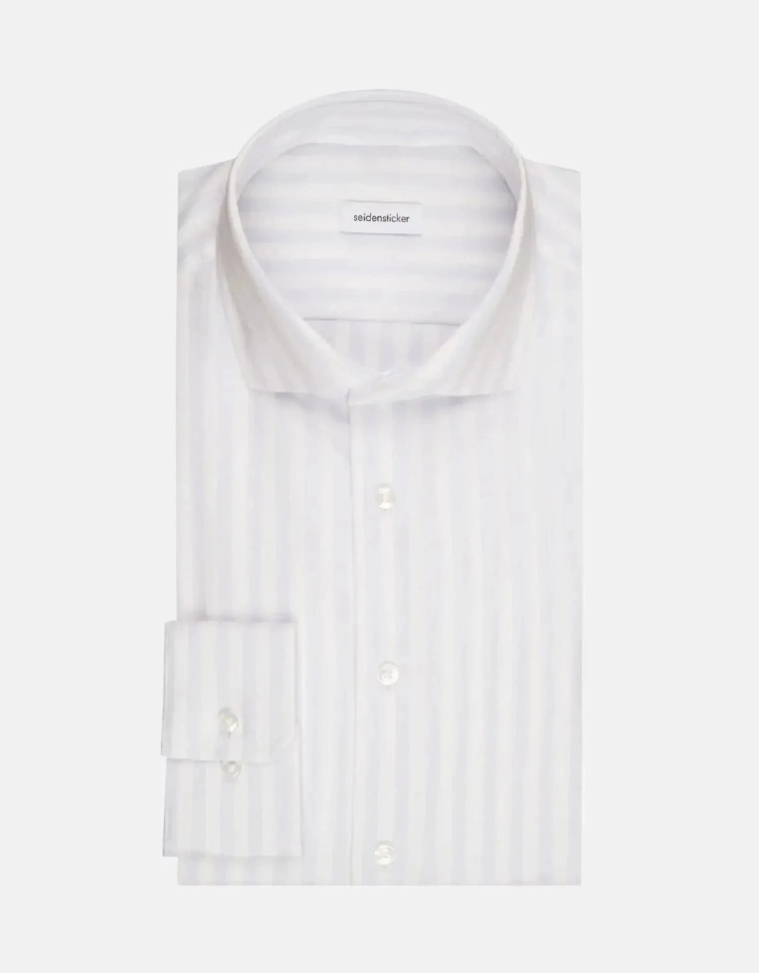 Slim Fit No Iron Spread Kent Structured Stripe Business Shirt Light Blue