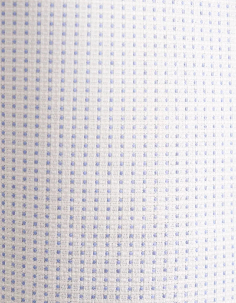 Slim Fit No Iron Spread Kent Structured Pattern Business Shirt Light Blue
