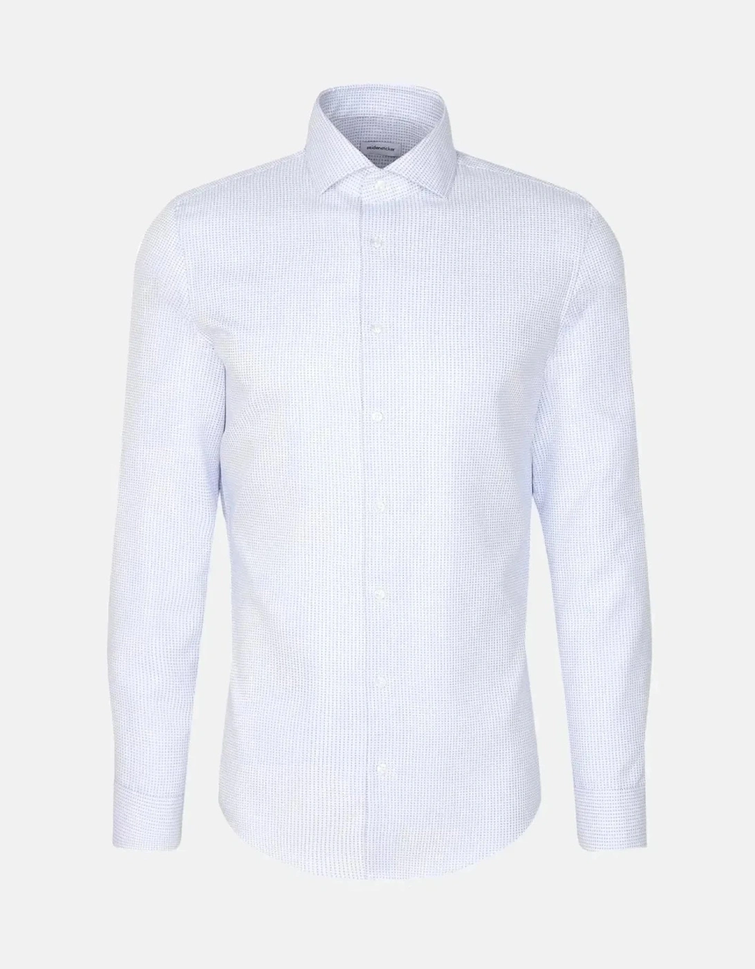 Slim Fit No Iron Spread Kent Structured Pattern Business Shirt Light Blue